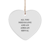 Gifts from Men for African Serval Cat Lovers - Funny Quote Heart Ornament for Christmas Unique Gifts - Image 1